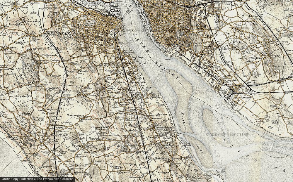 Old Map of Bromborough Pool, 1902-1903 in 1902-1903