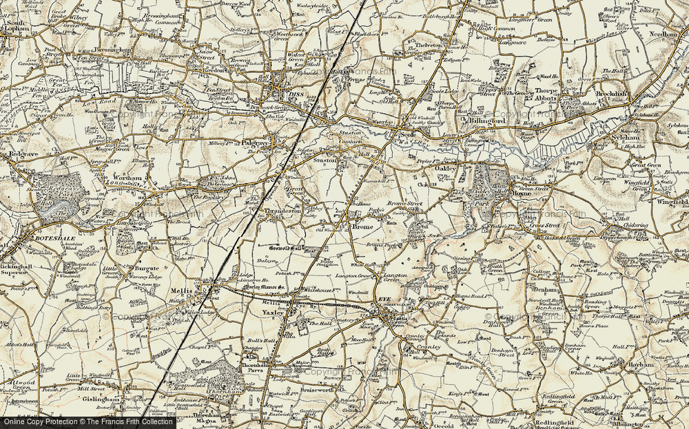 Old Map of Brome, 1901-1902 in 1901-1902