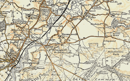 Old map of Bromeswell Heath in 1898-1901