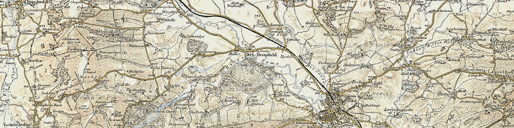 Old map of Bromfield in 1901-1903