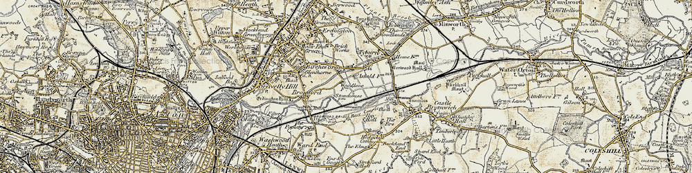 Old map of Bromford in 1901-1902