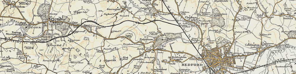Old map of Bromham in 1898-1901
