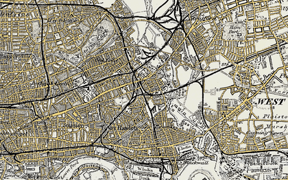 Old map of Bromley in 1897-1902