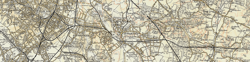 Old map of Bromley in 1897-1902