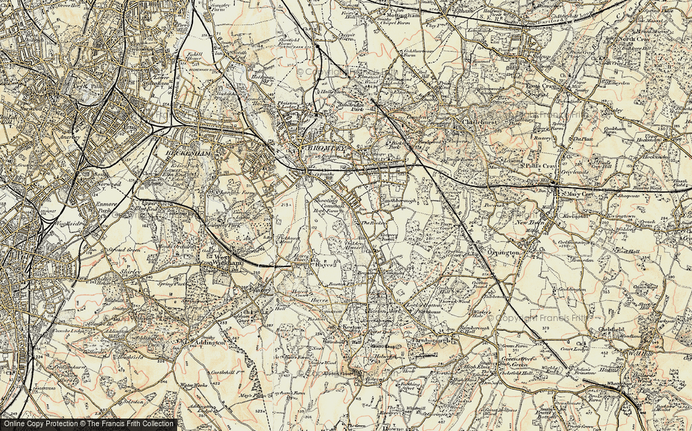 OLD ORDNANCE SURVEY MAP BROCKMOOR & BROMLEY 1901 