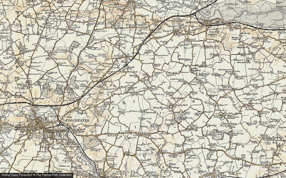 Old Map of Historic Map covering Ardleigh Park in 1898-1899