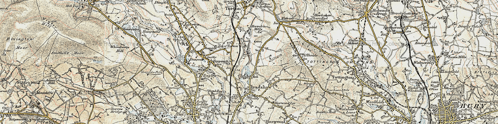 Old map of Bromley Cross in 1903