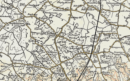 Old map of Bromley Green in 1897-1898