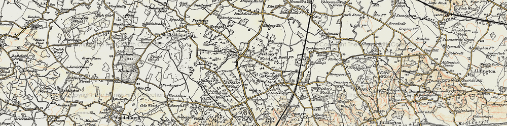 Old map of Bromley Green in 1897-1898