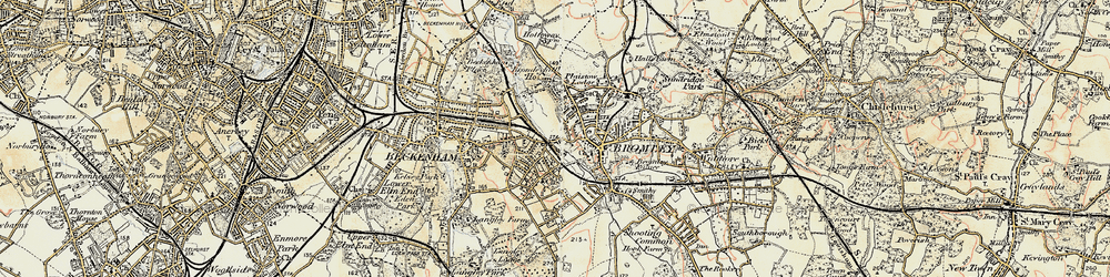 Old map of Bromley Park in 1897-1902