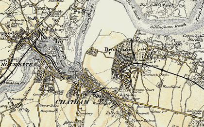 Old map of Great Lines in 1897-1898