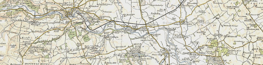Old map of Brompton-on-Swale in 1903-1904