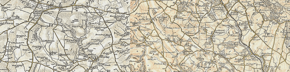 Old map of Brompton Ralph in 1898-1900