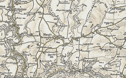 Brompton Regis 57SE repro old map Somerset 1905 