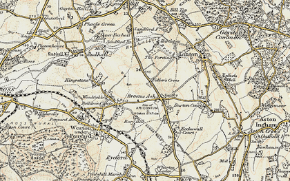 Old map of Bury Hill in 1899-1900