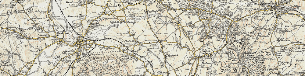 Old map of Bromsash in 1899-1900