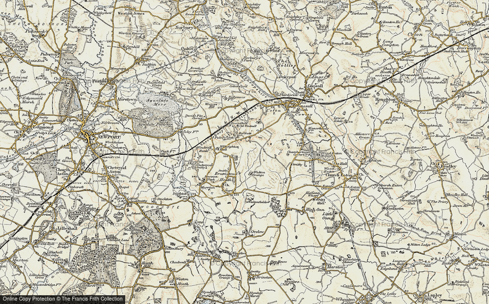 Old Map of Bromstead Common, 1902 in 1902