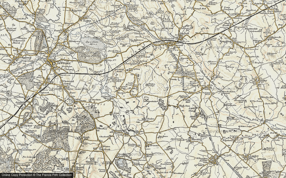 Old Map of Bromstead Heath, 1902 in 1902