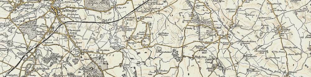 Old map of Bromstead Heath in 1902