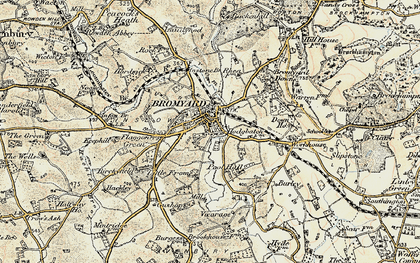 Old map of Bromyard in 1899-1902