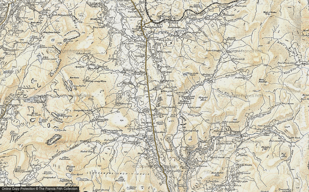 Old Map of Historic Map covering Afon Gain in 1903
