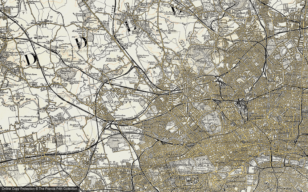 Old Map of Brondesbury, 1897-1909 in 1897-1909