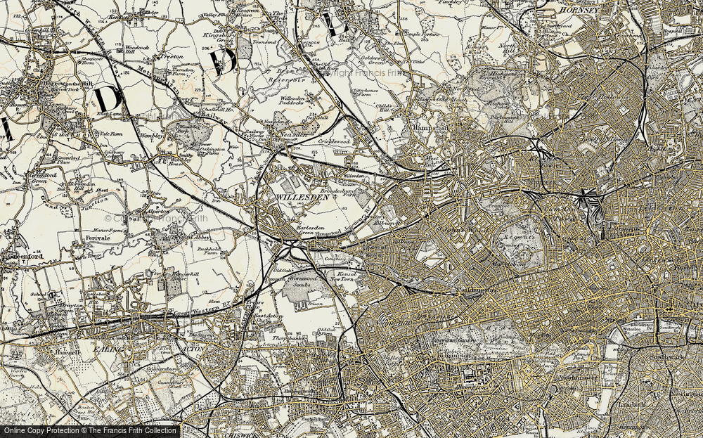 Old Map of Brondesbury Park, 1897-1909 in 1897-1909