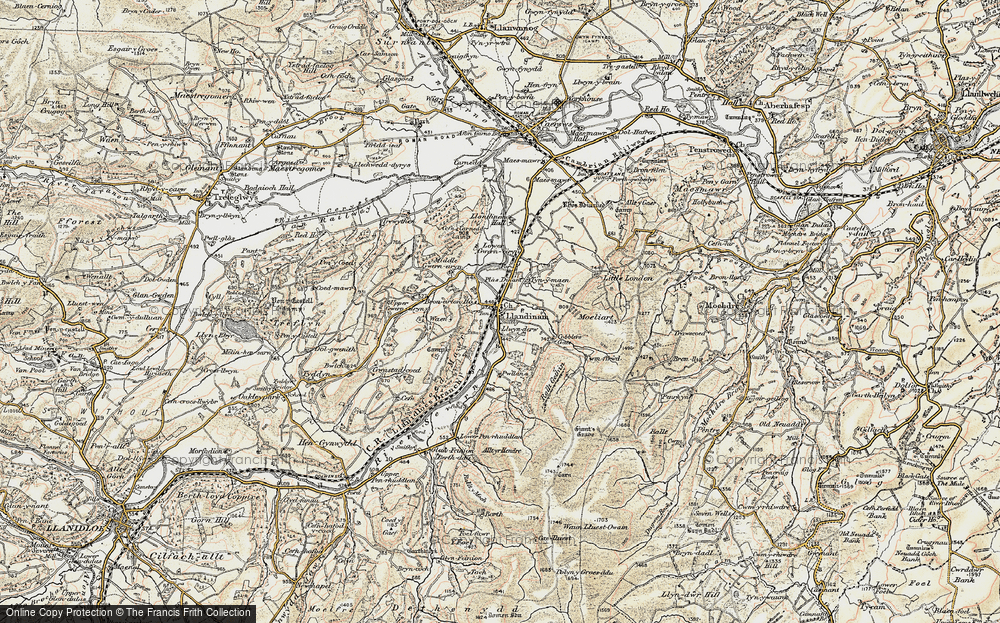 Old Map of Historic Map covering Yr Allt Gethin in 1902-1903