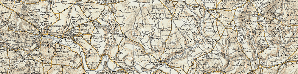 Old map of Abergwrog in 1901