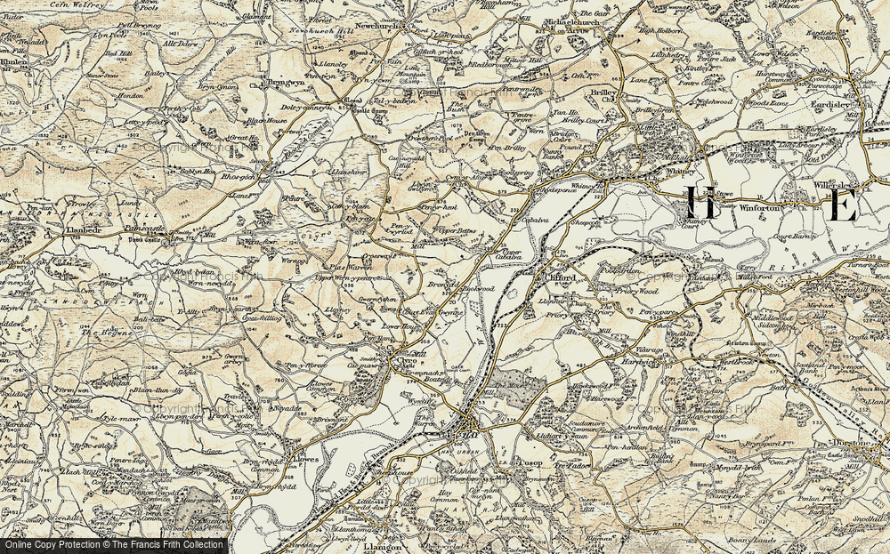 Old Map of Historic Map covering Bettws Dingle in 1900-1902