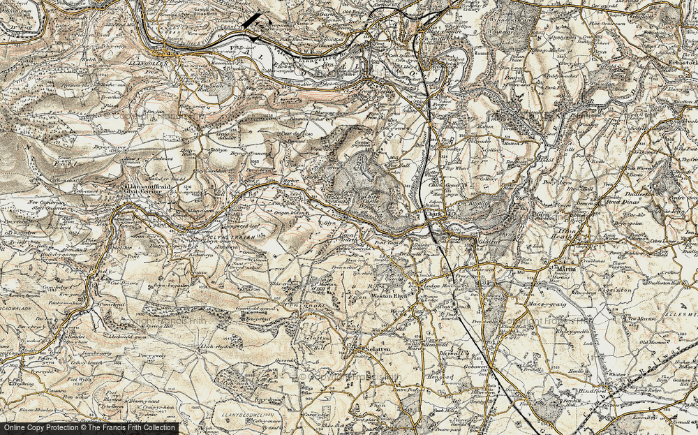 Old Map of Bronygarth, 1902-1903 in 1902-1903