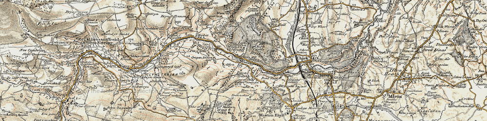 Old map of Bronygarth in 1902-1903