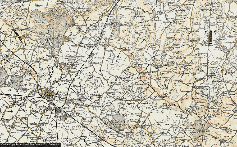 Old Map of Brook, 1897-1898 in 1897-1898