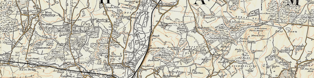 Old map of Brook in 1897-1900