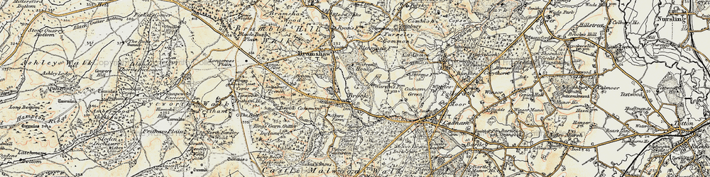 Old map of Brook in 1897-1909