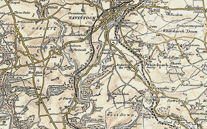 Old map of Broadwell in 1899-1900