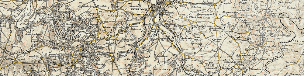 Old map of Brook in 1899-1900