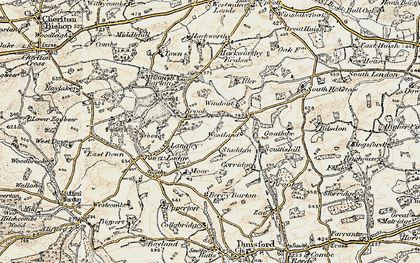 Old map of Berry Barton in 1899-1900