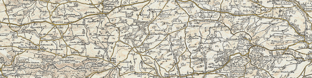 Old map of Berry Barton in 1899-1900