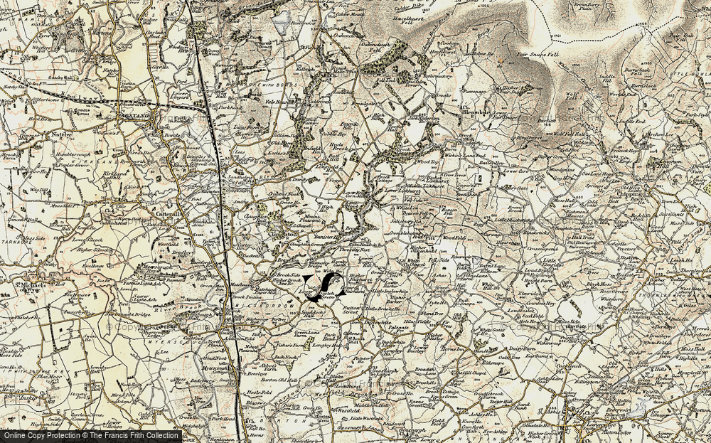 Old Map of Brook Bottom, 1903-1904 in 1903-1904