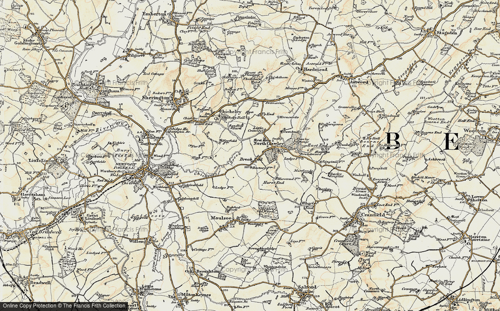 Old Map of Brook End, 1898-1901 in 1898-1901