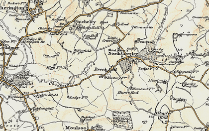 Old map of Brook End in 1898-1901