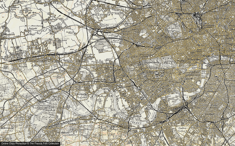 Old Map of Brook Green, 1897-1909 in 1897-1909
