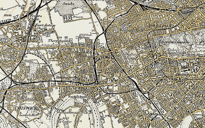 Old map of Brook Green in 1897-1909