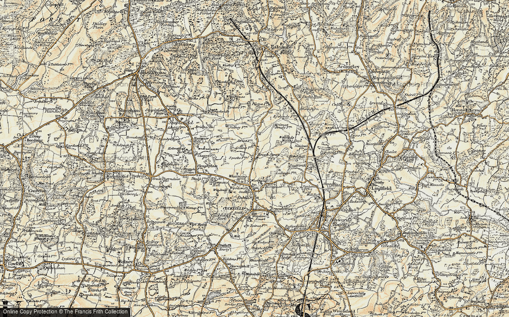 Old Map of Historic Map covering Borde Hill in 1898