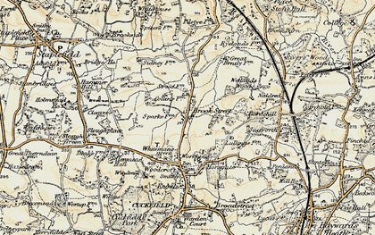 Old map of Wetlands Woods in 1898