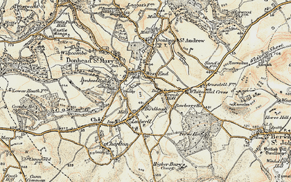 Old map of Brook Waters in 1897-1909