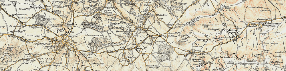 Old map of Brook Waters in 1897-1909