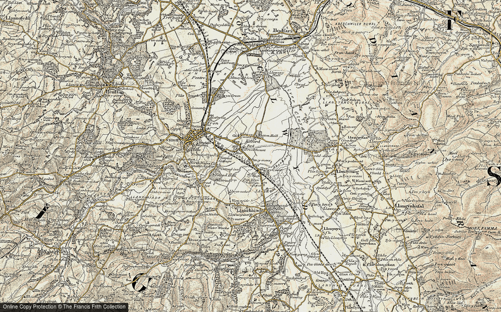 Old Map of Historic Map covering Brondyffryn (Sch) in 1902-1903