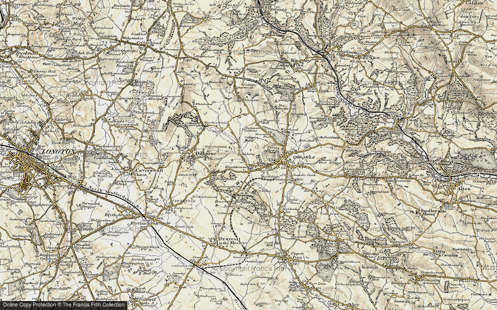 Old Map of Historic Map covering Adderley in 1902
